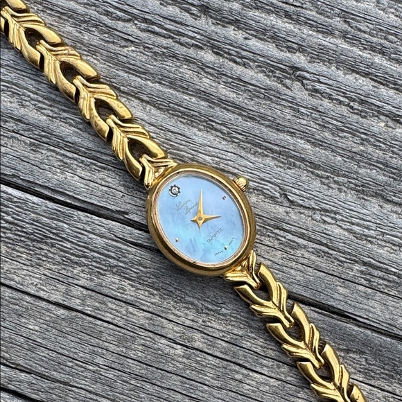 Lucien Piccard Accessories - Lucien Barret Quartz Gold Women's Watch w/ Diamond & Mother of Pearl Face